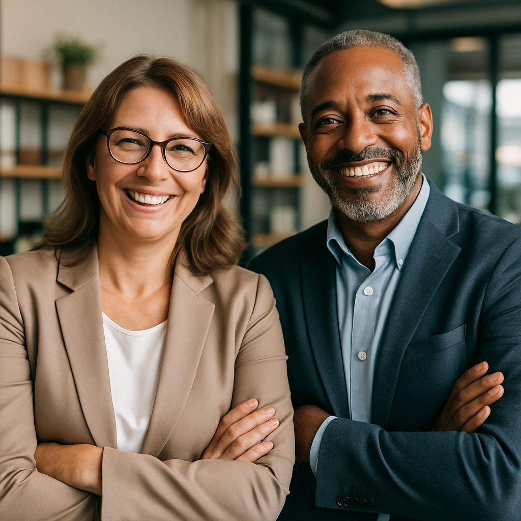 Satisfied business owners